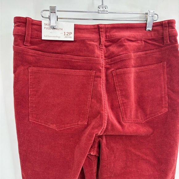 Soft Surroundings Burgundy Corduroy High Rise Skinny Pants size 12P petite - Picture 10 of 14